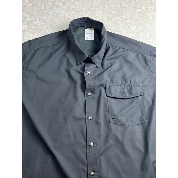 Solaris Outdoors Men’s 3XB Gray Vented Short Sleeve Button Front Shirt Hiking - Picture 8 of 9